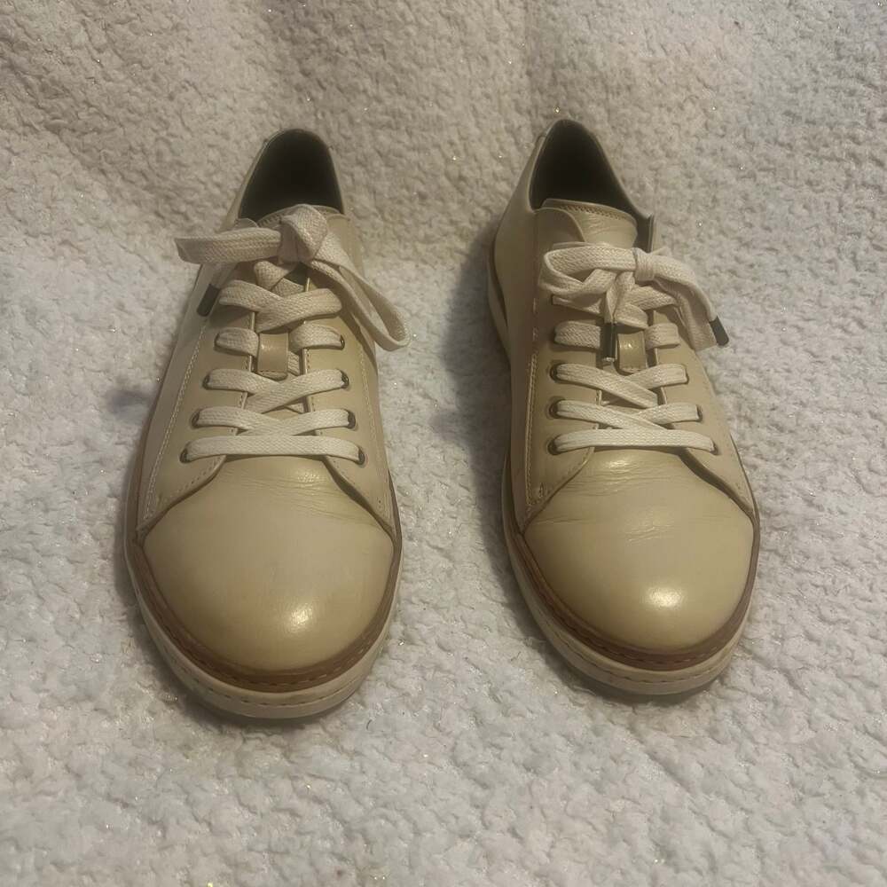 To Boot New York Adam Derrick Farley Cream Leather Lace Up Sneakers Size 10.5 Sh